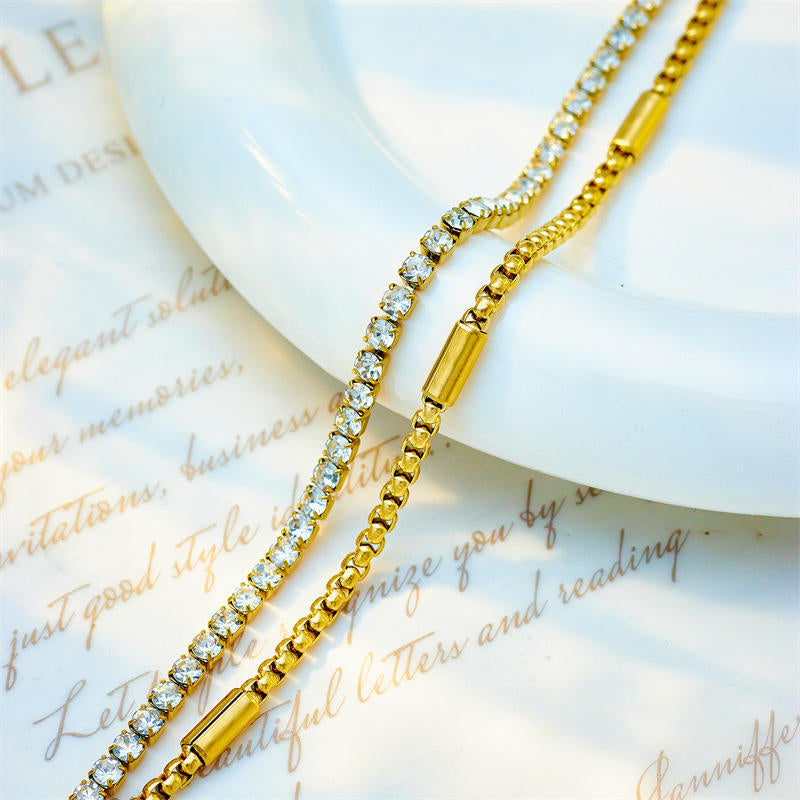 Elegant Double-Layer Diamond Bracelet