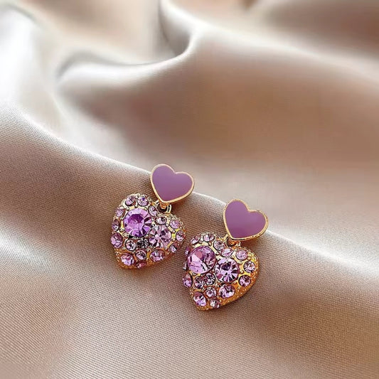 Purple Heart Earrings