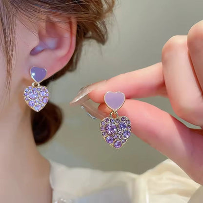 Purple Heart Earrings