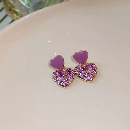 Purple Heart Earrings