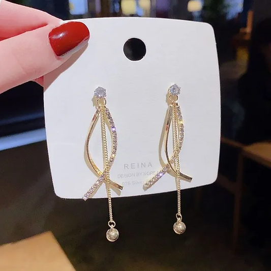 Arch Geometric Crystal Drop Earrings