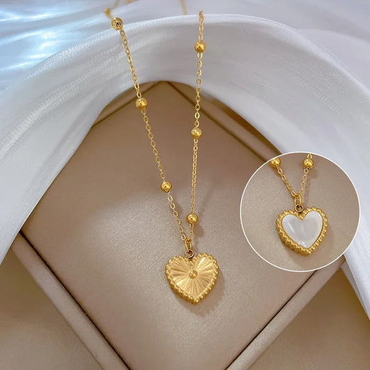 Two Sided Heart Pendant Necklace