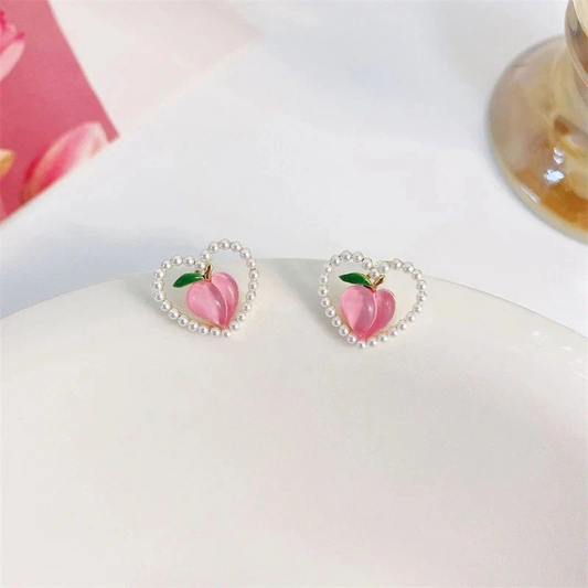 Summer Peach Love Earrings