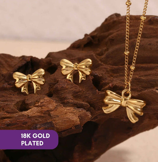 CUTE BOW NECKLACE SET