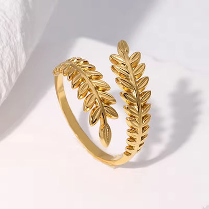 GOLDEN LEAF 18K GOLD PLATED RING