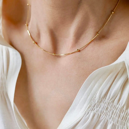Amara 18K Gold Plated Beaded Chain Necklace