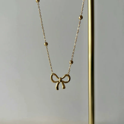 MINIMAL BOW 18K GOLD PLATED NECKLACE