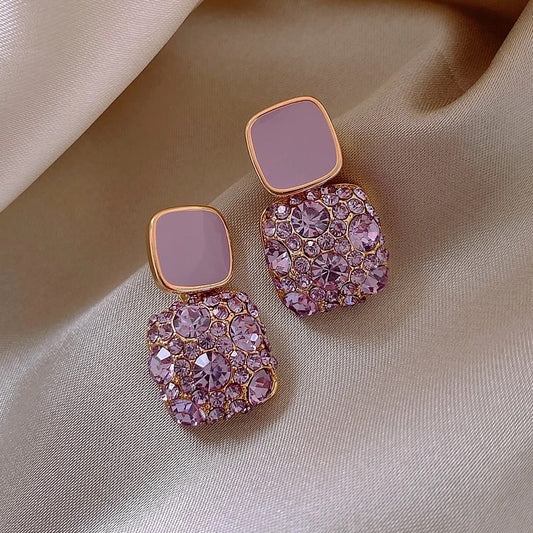 Purple Gemstone Earrings