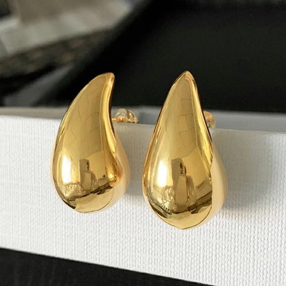 Gold Drop Luxe Stud Earrings