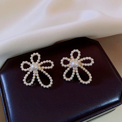 Pearl Blossom Flower Earrings