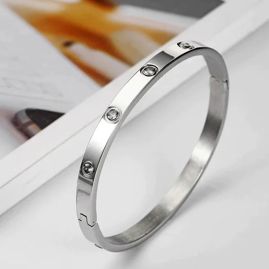 18K Stainless Steel Love Bracelet - Silver
