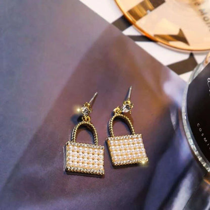 White Pearl Clutch Earrings