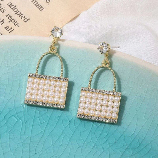 White Pearl Clutch Earrings