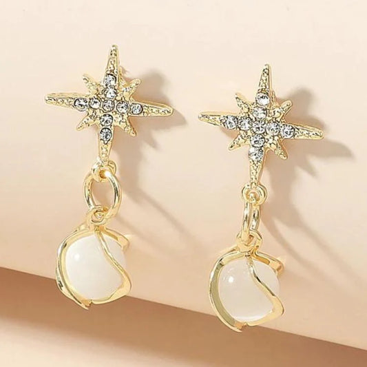 Gold Plated Contemporary Drop Earrings