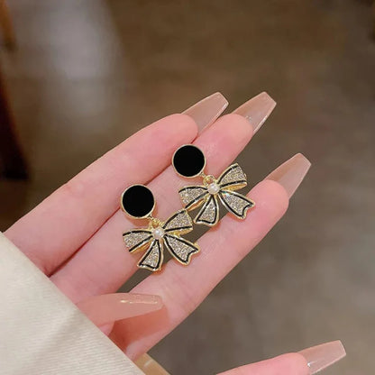 Black BowKnot Stud Earrings