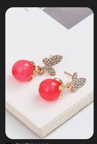Pretty Pink Drop Pearl Earrings