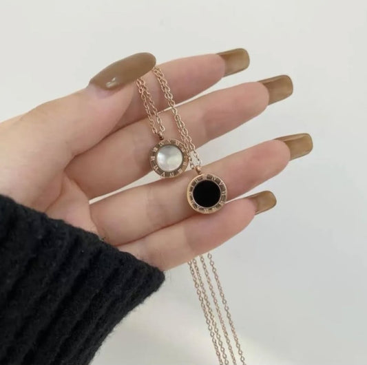 Rose gold Reversible Dial Necklace