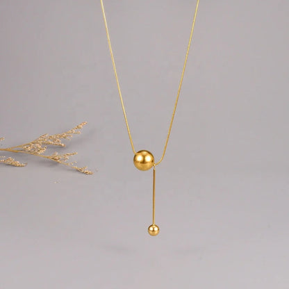 AULI 18K Gold Plated Bead Ball Necklace
