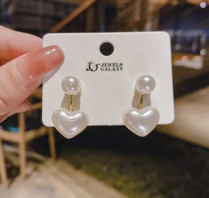 Pearl Heart Beautiful Drop Earrings