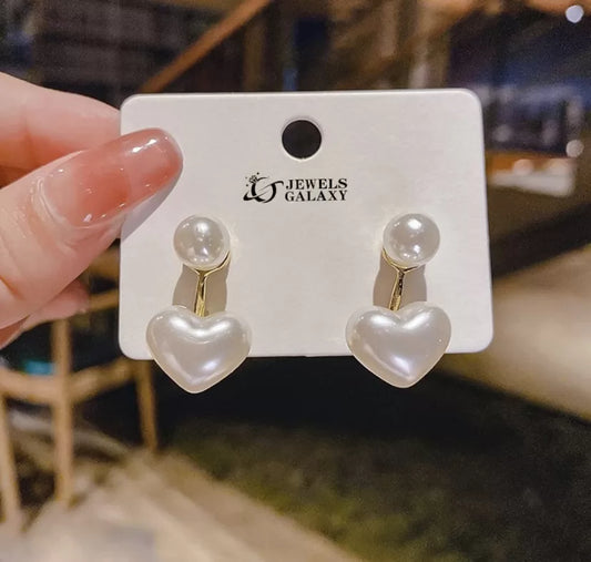 Pearl Heart Beautiful Drop Earrings