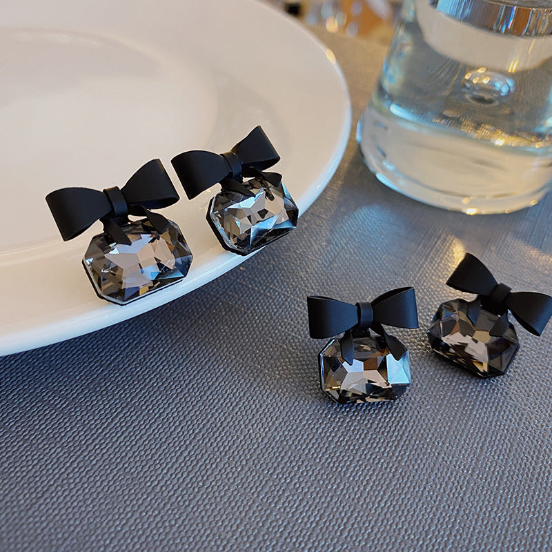Midnight Majesty Bow Stud Earrings