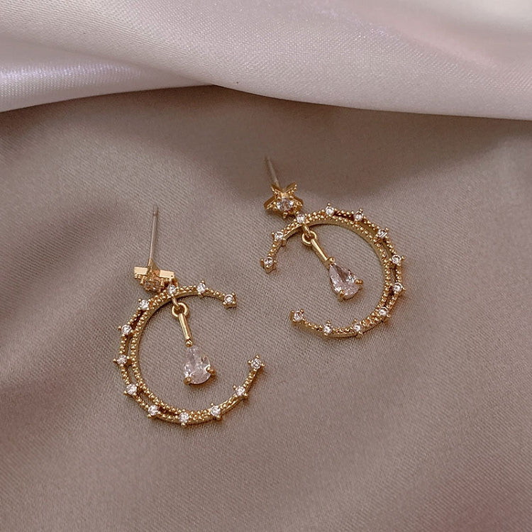 Star Studded Moon Shape Earrings