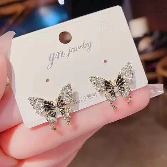 Dazzle Diva Butterfly Stud Earrings